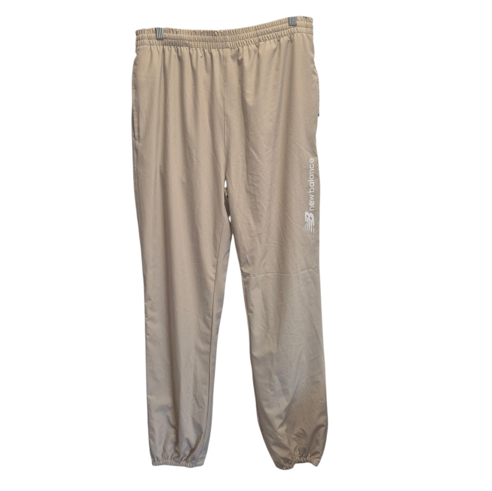NWT New Balance Mesh Lined Jogger Pants Tan Size Large Pockets Athletic